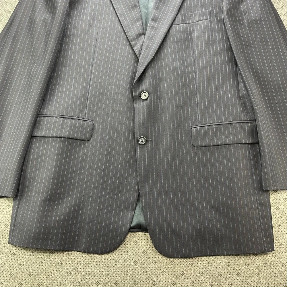 Vintage USA Burberry London Kensington Navy Pinstripe Wool Coats Blazers 44L